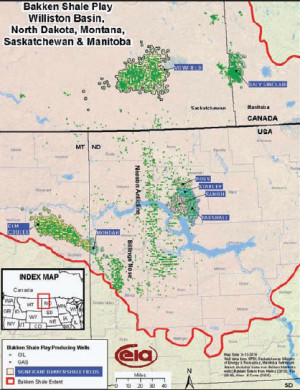 Bakken Shale Oil Map North Dakota