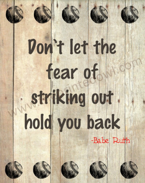 Baseball quote print/ Babe Ruth baseball quote by ThePrintedOwl, $10 ...