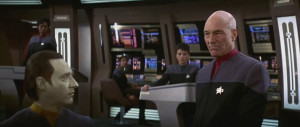 (Captain Jean-Luc Picard) and Brent Spiner (Commander Data) in Star ...