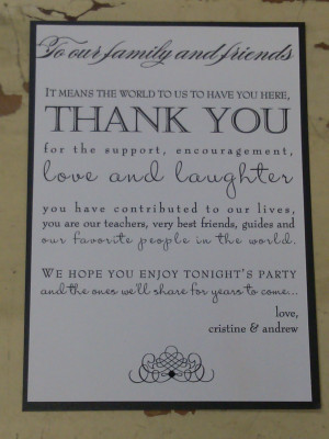 Gallery of Wedding Program Thank You Wording Customization