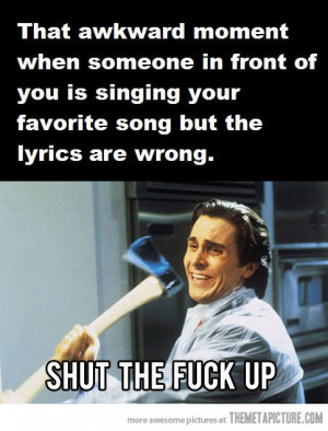 funny Christian Bale axe American Psycho