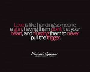 gun, heart, love, quote, text, trigger - inspiring picture on Favim ...