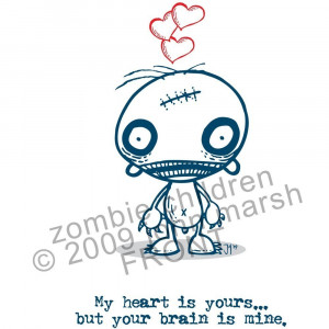 Cute Zombie Love Halloween zombie love card