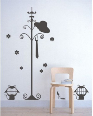 clothes stand clothes tree handger cat hat tie vinyl Wall Decal