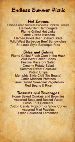 bbq menu catering menu