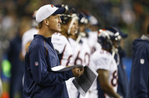 14, 2015; Seattle, WA, USA; Denver Broncos quarterback Peyton Manning ...