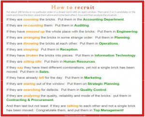 joke from the Human Resources department and their recruitment ...