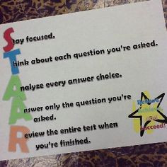 another great testing acronym staar tips for success