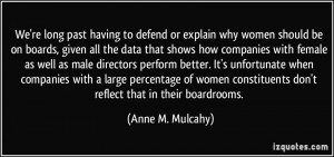 We're long past having to defend or explain why women should be on ...