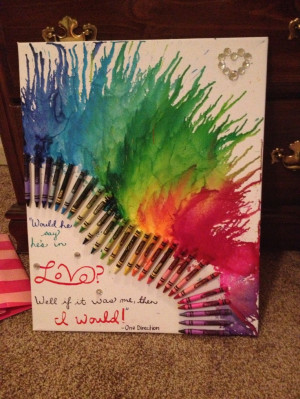 Crayon art. One direction quote. I would lyric. Heart shape art.Heart ...