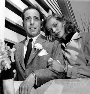 Lauren Bacall and Humphrey Bogart on their wedding day on a farm in ...