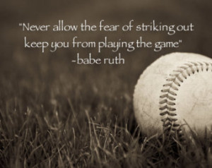 Babe Ruth Quote Baseball Art-Photog raphy-Boys Room Decor-Boys Nursery ...