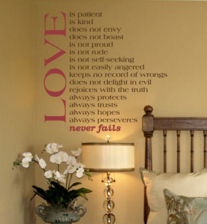 Love Never Fails Wall Decal