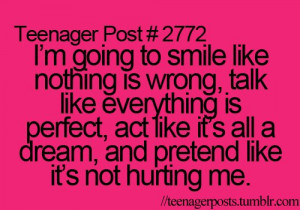 hurting, life, posts, quotes, smile, smile forever, teen age, teenage ...