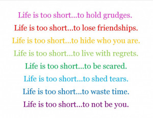 Small Quotes About Life Lessons Life Is Too Short To Hold Gridges And