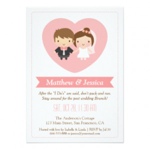 Cute Newlyweds Post Wedding Brunch Invitations 5