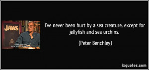 ve never been hurt by a sea creature, except for jellyfish and sea ...