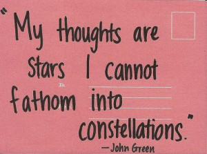 My thoughts are stars i cannot fathom into constellations