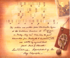 ... 16 x 20 - illustration based on Samuel Morse's first telegraph tape