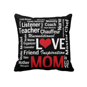 Amazing Multitasking Mom Red and Black Pillow