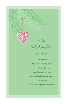 Love for Daughter Christmas Printable Cards