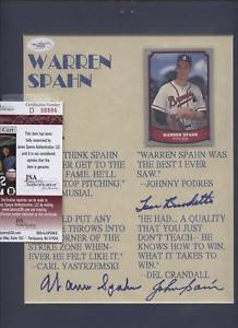 Details about Warren Spahn Sain Burdette Autographed Quote Print JSA