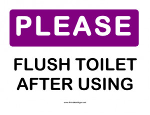printable please flush toilet sign please flush after use sign