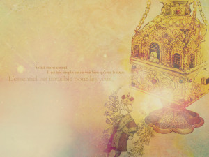 ... on a wallpaper of Russia. XD The quote is from The Little Prince