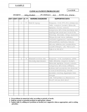 Patient List Template