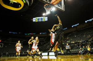 lay-up while being fouled. The University of Oregon women's basketball ...