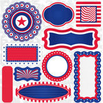 ... Collection - Die Cut Cardstock Stickers - Stars and Stripes Quote
