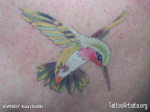 Color Hummingbird Tattoos