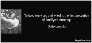 ... wheel is the first precaution of intelligent tinkering. - Aldo Leopold