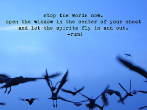 Stop the words now. Open the window in the center of your chest and ...