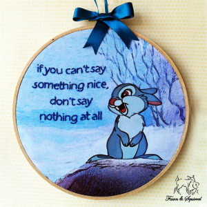 Disney's Thumper - Handmade Illustrated Embroidered Quote Hoop Nursery ...