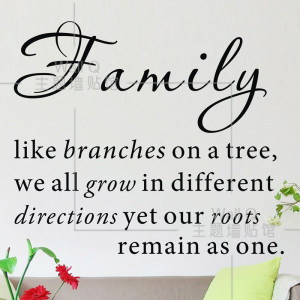 Do it ] Family like branches on a tree Quote wall stickers Fashion ...