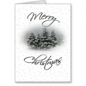Merry Christmas-Snow covered trees with quote. by quotationcorner