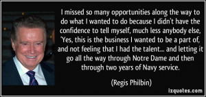 Regis Philbin Notre Dame Quotes