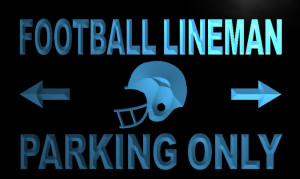 Football Lineman Parking Only Neon Light Sign