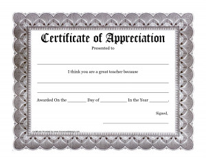 Appreciation Award Certificate Template