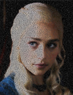 Daenerys Targaryen Quotes Mosaic Print by Paul Van Scott