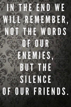 Silence says it all.