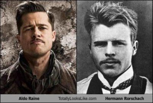 Aldo Raine Totally Looks Like Hermann Rorschach