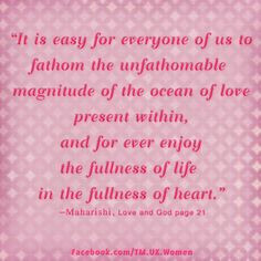 , Heart Maharishi, Maharishi Quotes, Development Rewards, Ocean, Love ...