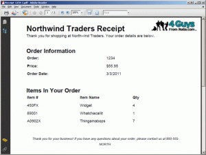 computer generated receipt template
