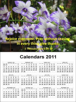 ... and print this Free Christian Calendar 2011 with Bible verses