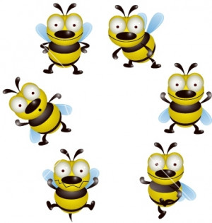 Bee cartoon collection vector