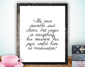 Jane Austen Quote Printable, Inspirational quotes art print poster ...