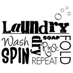 Vinyl Wall Art Laundry Word Collage 15W x 205H by RightSideStuff, $15 ...