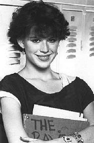 Above : Molly Ringwald at the school locker in Sixteen Candles.